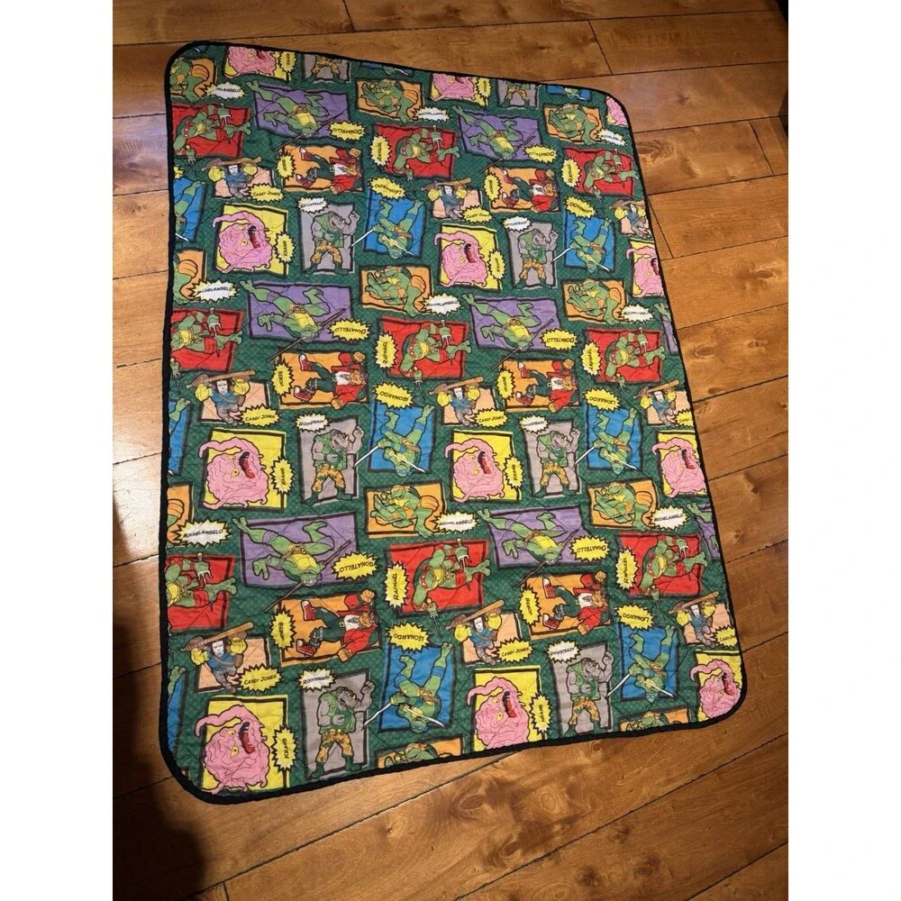 Nickelodeon Teenage Mutant Ninja Turtles TMNT Quilted Bedspread (48”x 52”)